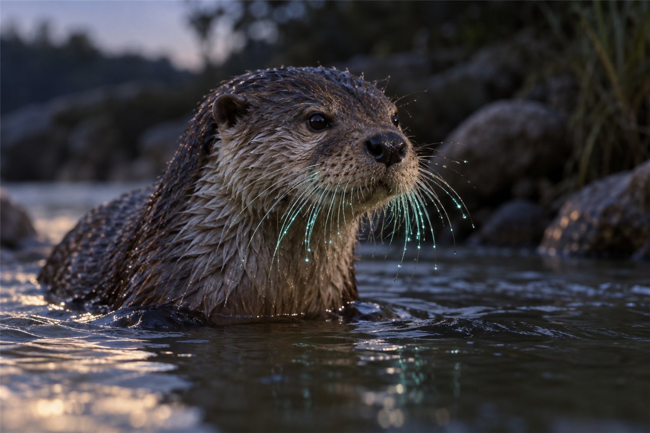 アオヒゲカワウソの画像